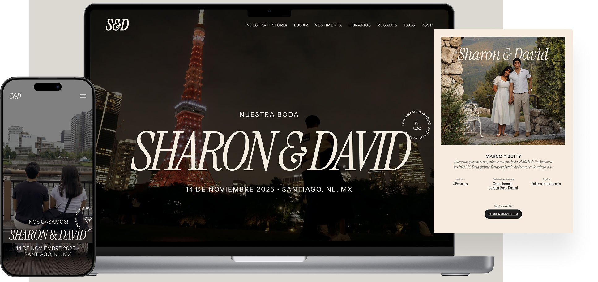 Image of a wedding website design